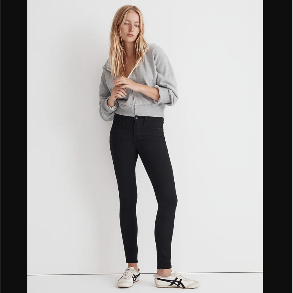 Madewell NEW NWT Womens 26 Black 9" Mid Rise Roadtripper Skinny Jeans